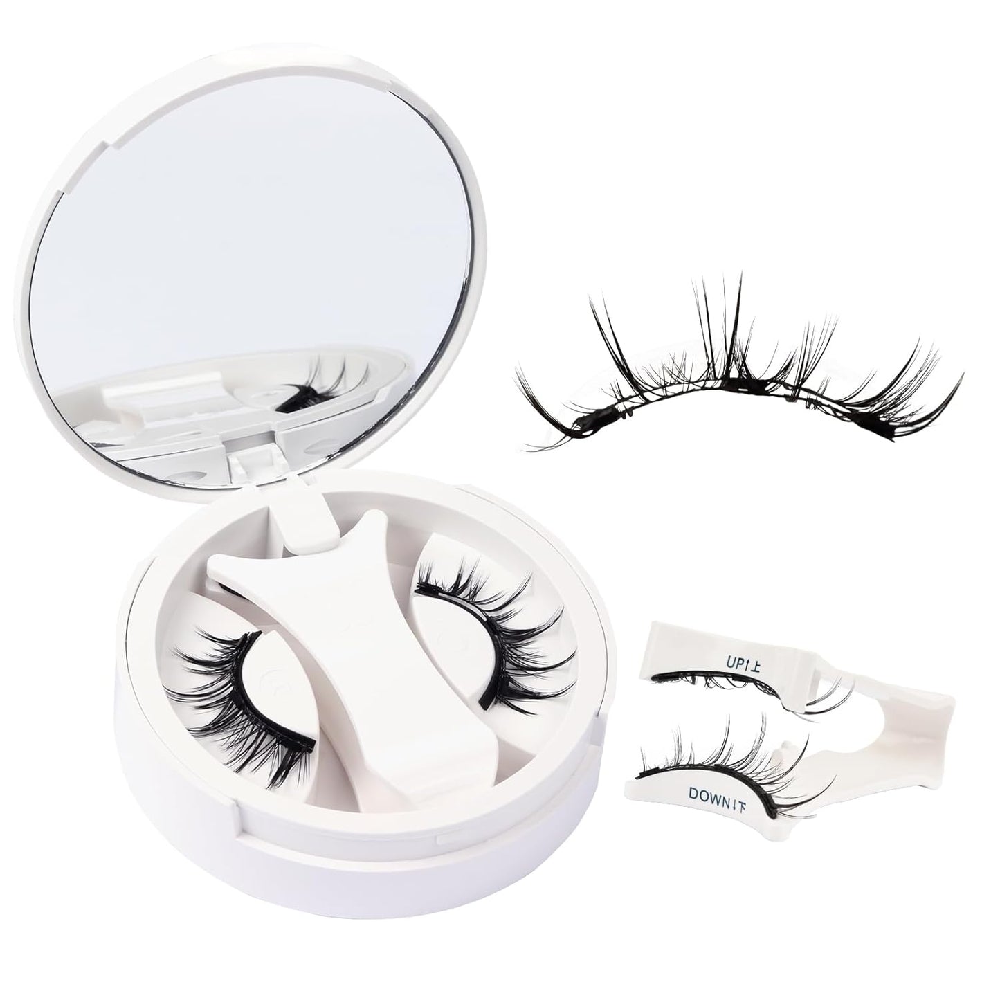 Losha Magnetic Eyelashes with Applicator No Glue Needed Magnetic Lashes 1 Pair Reusable Wispy False Lashes without Eyeliner (Amazing)