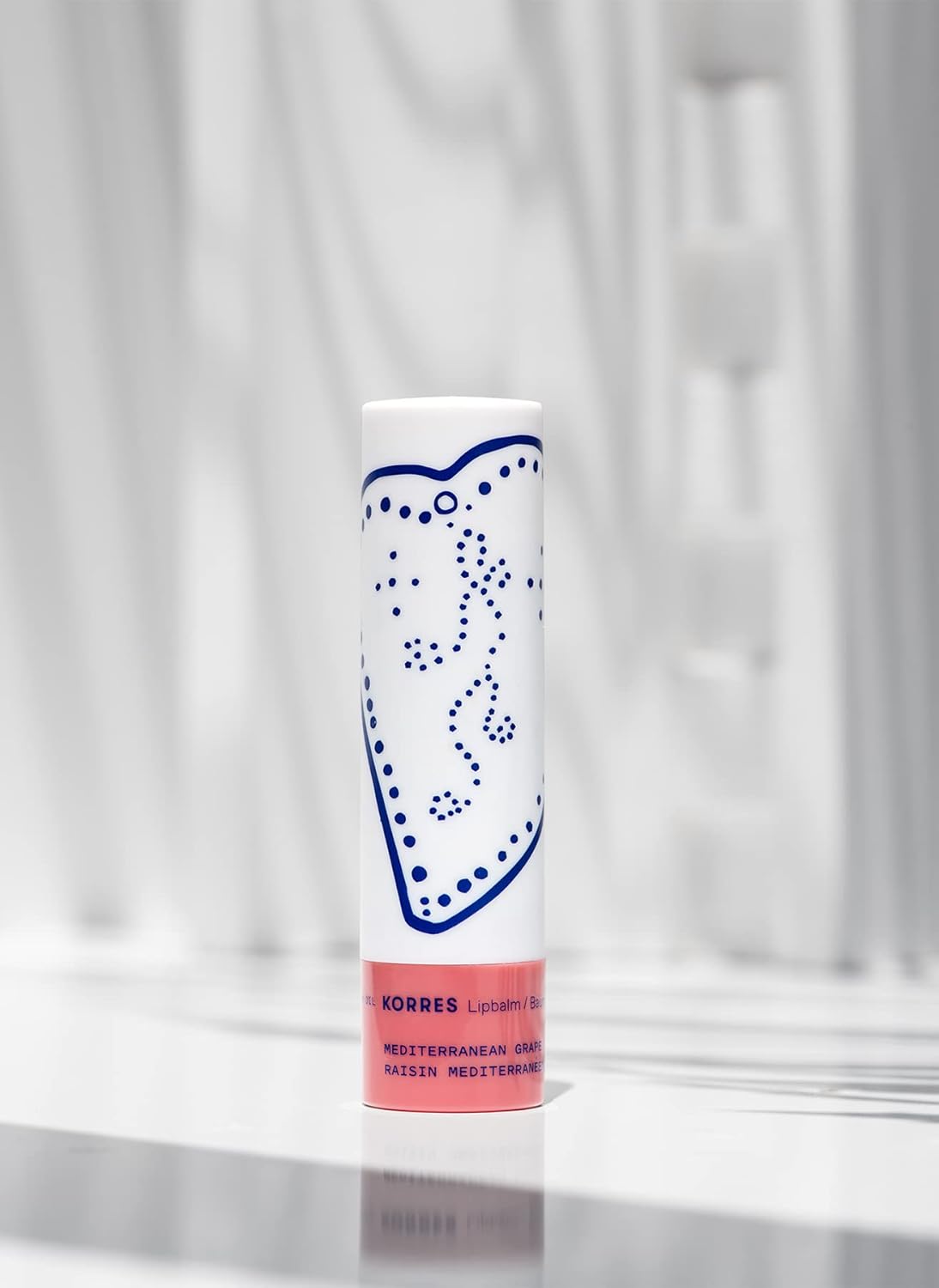 KORRES Lip Butter Stick Mediterranean Grape Hydrating Lip Balm with Greek Hypericum Balsam Oil, Moisturizing Natural Shine & Subtle Tint for Soft Smooth Lips, Lip Care for Women & Men, 0.17 Oz Stick