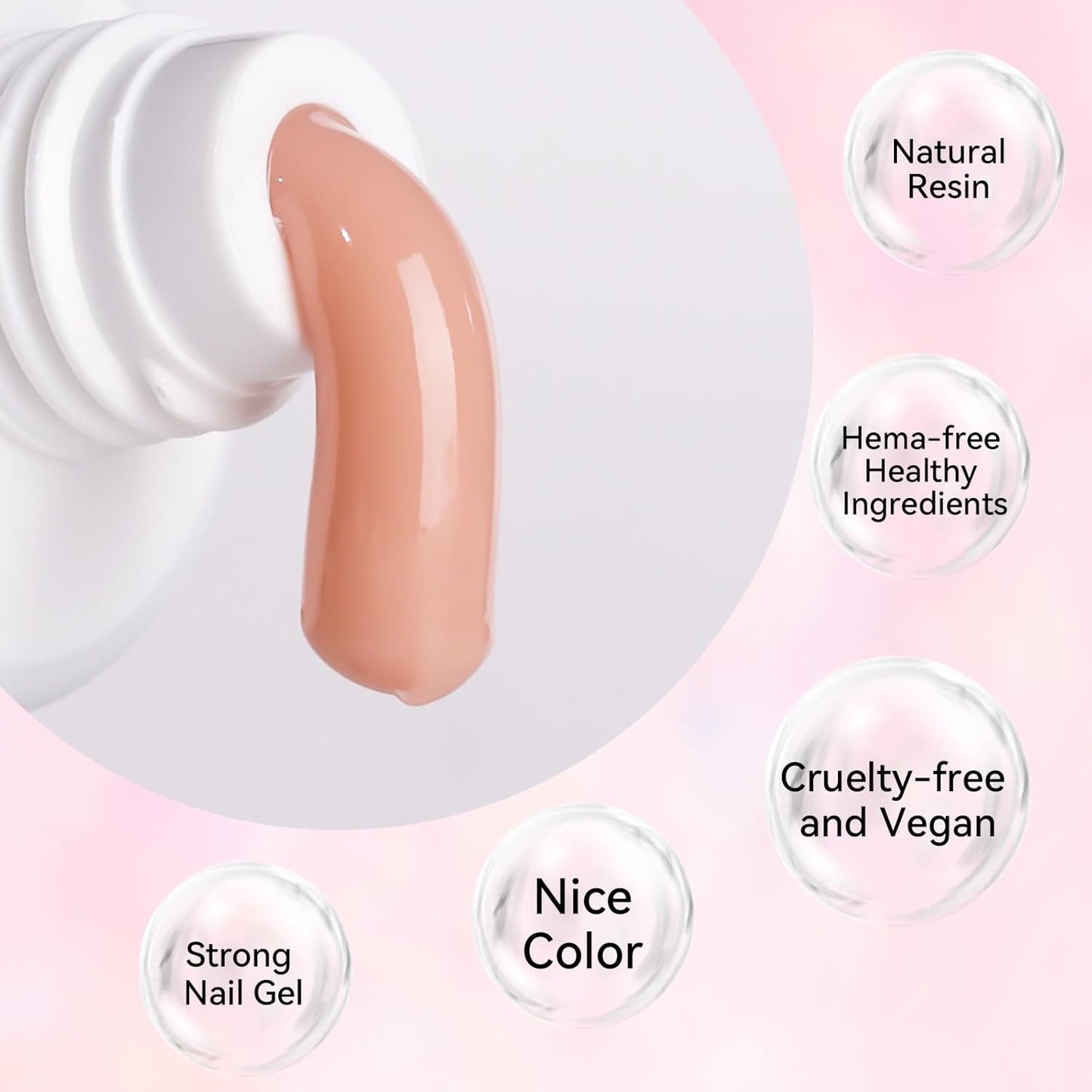 Makartt Poly Nail Gel Kit, 2PCs 50ML Light Nude & Dark Almond Colors, Large Capacity Poly Nail Gel Set, Strong Builder for Extension, Strengthener, 3D Diy Hard Gels Manicures Home Salon