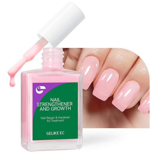 Nail Strengthener Protein for Damaged Nails: Pink 15ml 6 in 1 Natural Nail Hardener Extra Strong and Growth - Long Lasting Repair for Damaged Nails - Growth Oil for Salon Home Daily Work