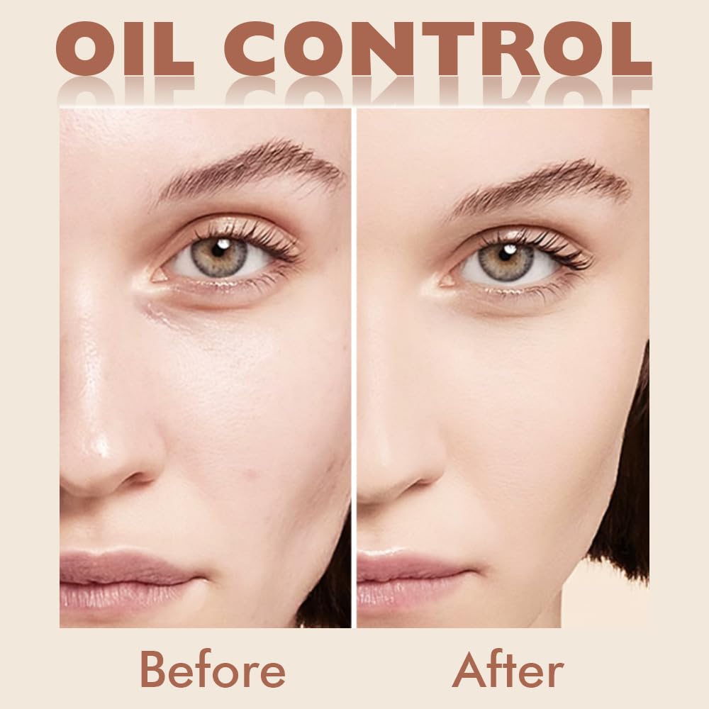 evpct Oil Control Pressed Face Powder Compact for Women, Translucent Setting Powder Makeup Foundation for Women, Waterproof Long Lasting Lightweight, polvo compacto de maquillaje, 10 Porcelain