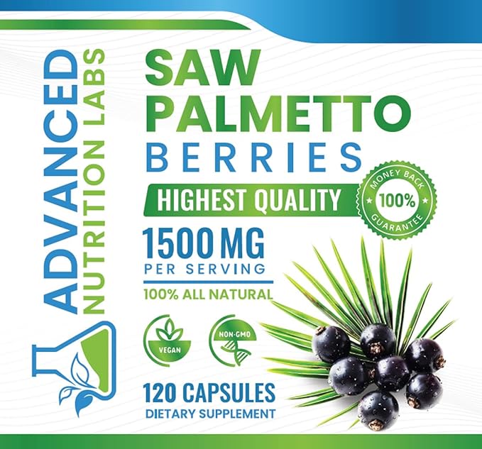 Saw Palmetto, 1500 mg, 120 Capsules, Plus Extract for Women and Men