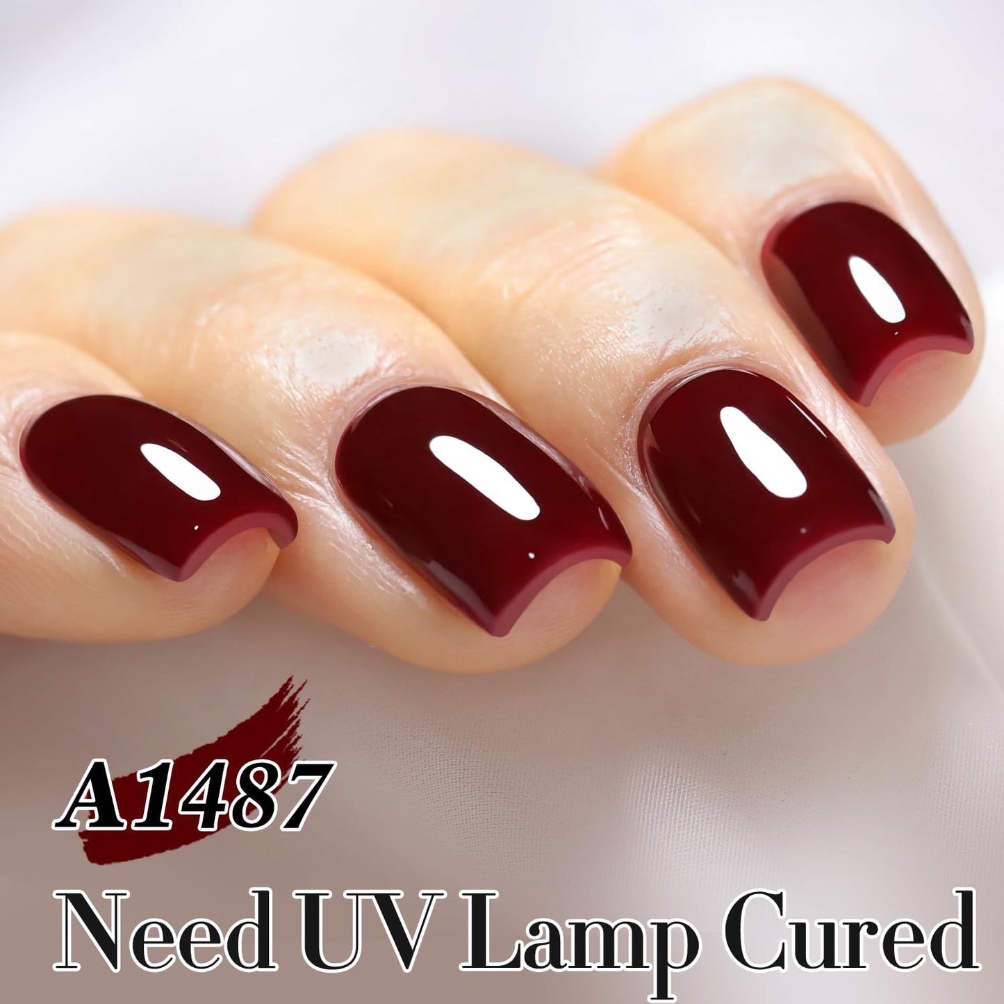Double Rhythm Translucent Gel Polish Sheer Neutral Natural Light Milky Same Color Same Bottle 15ML Jelly UV Polish Nail Art DIY at Home (Dark Burgundy-A1487)