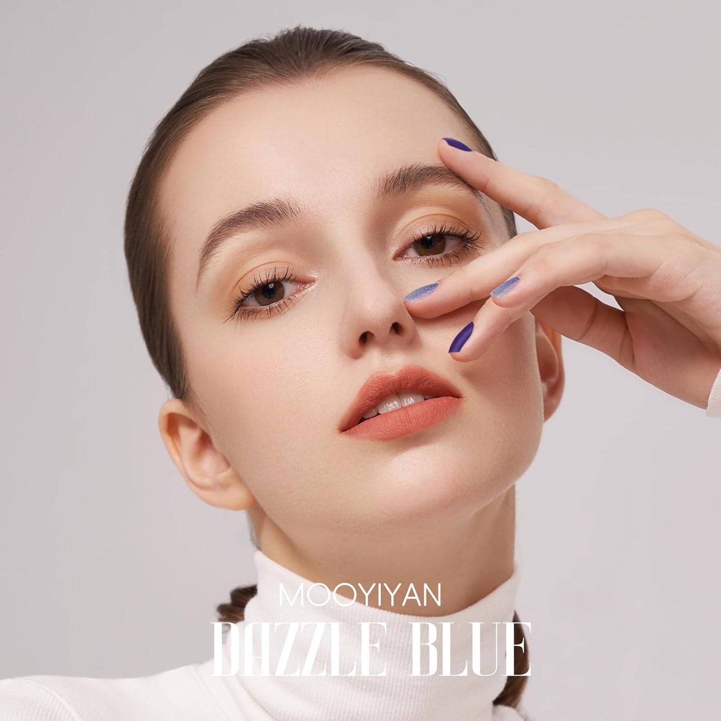 Gloss Nail Strips|Uv Free|22 Pcs,Gel Nail Stickers|Long Lasting Two Weeks and Easy to Apply&Remove|Dazzle Blue