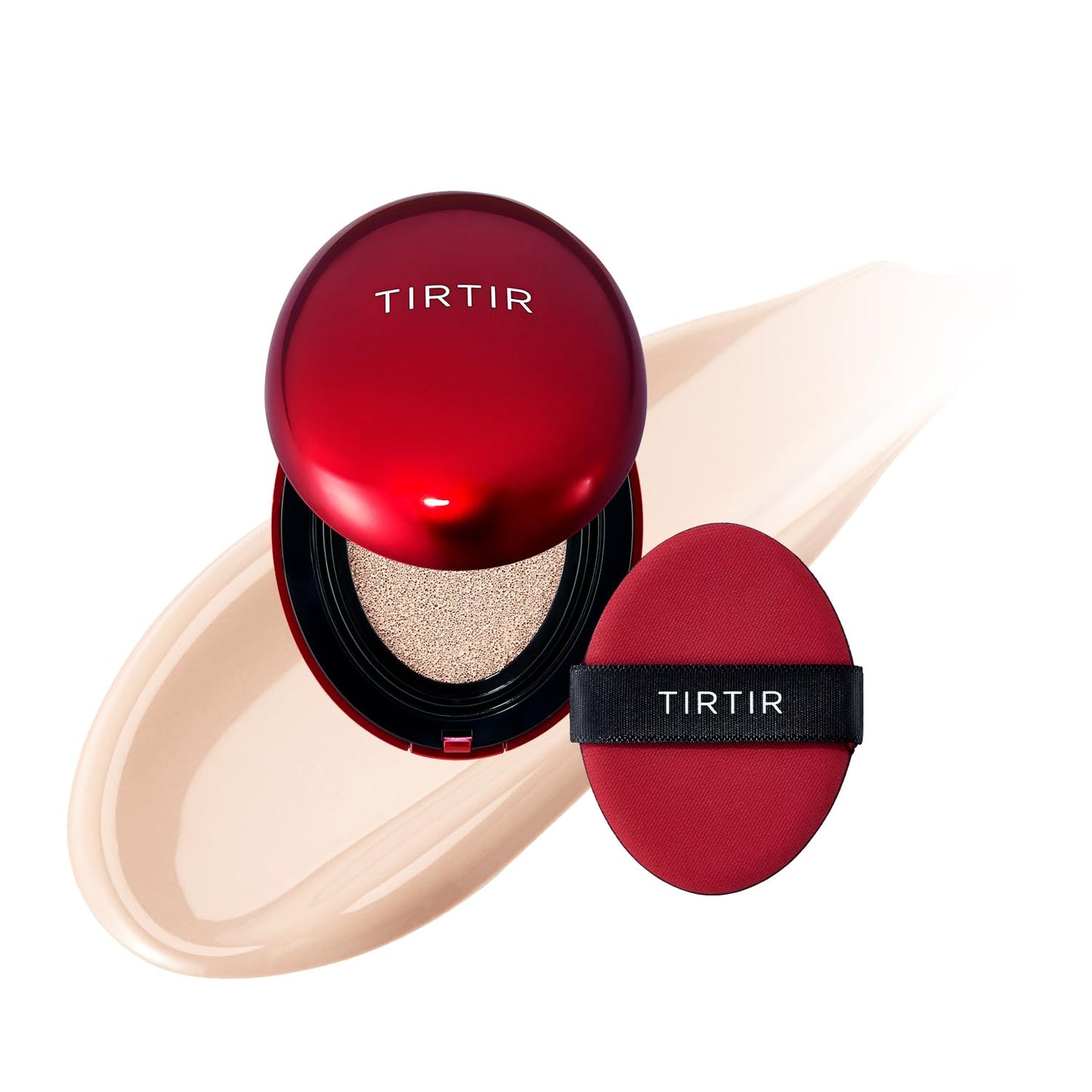 [*Mini Size*] TIRTIR Mask Fit Red Cushion Foundation | Full coverage, Weightless, Skin fit, Satin Glow Finish, Korean Makeup, beauty, Tattoo cover up, Buildable (#15C Fair Porcelain, 0.15 Fl Oz)