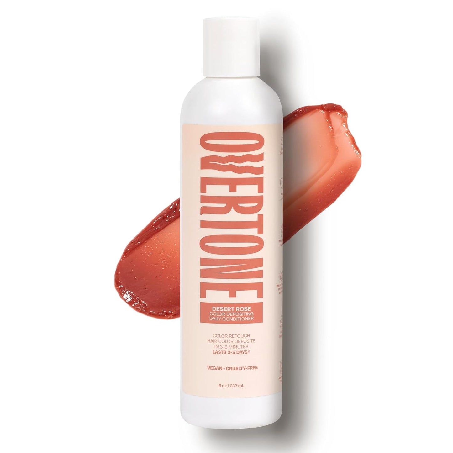 Overtone Daily Color Depositing Conditioner: 8oz Temporary Coloring Conditioner w/Shea Butter & Coconut Oil, Refresh Color & Prevent Fading, Vegan & Cruelty-Free, Rose Gold is Desert Rose
