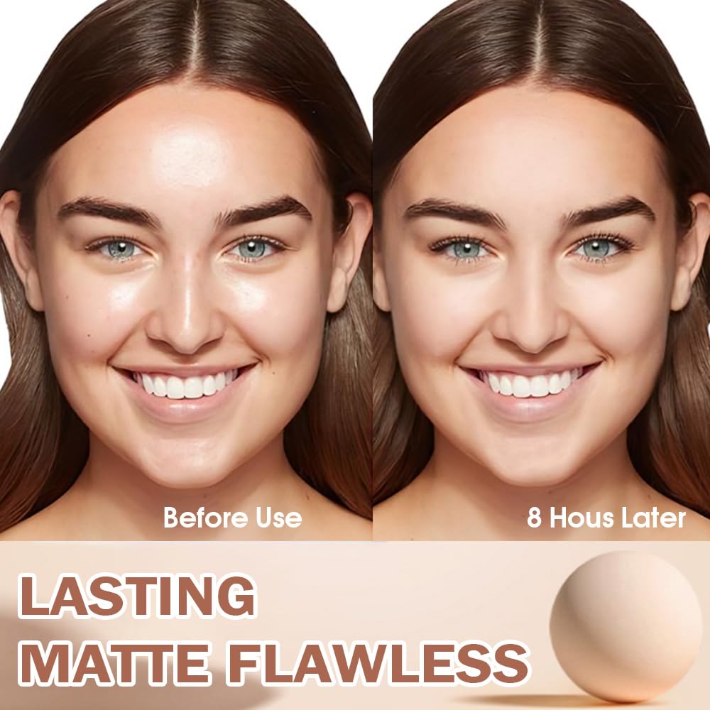 evpct Oil Control Pressed Face Powder Compact for Women, Translucent Setting Powder Makeup Foundation for Women, Waterproof Long Lasting Lightweight, polvo compacto de maquillaje, 120 Vanilla