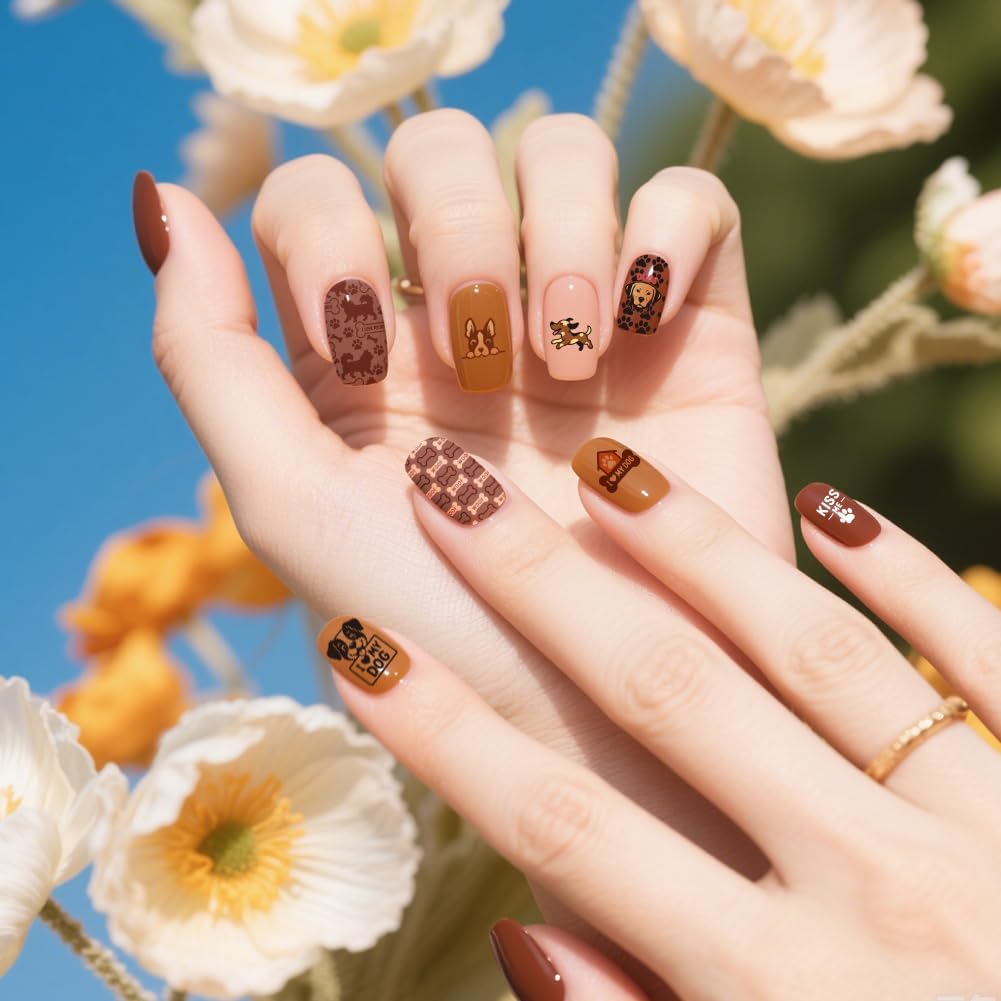 UNICRAFTALE 3Pcs Cute Dog Nail Stamp Plates Set Pets Animals Nail Stamping Plate Puppy Love Image Nail Stencils Dog Paws Design Nail Art Stamping Template with Nail Scraper for Dog Lover Manicure