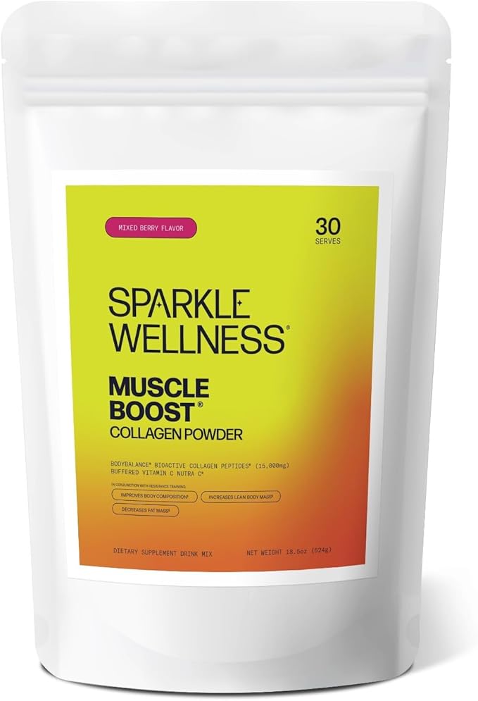Muscle Boost (Mixed Berry) [30-Serves] | Collagen Supplement Powder with Hydrolyzed BODYBALANCE Collagen Peptides & Buffered Vitamin C | Improves Body Composition
