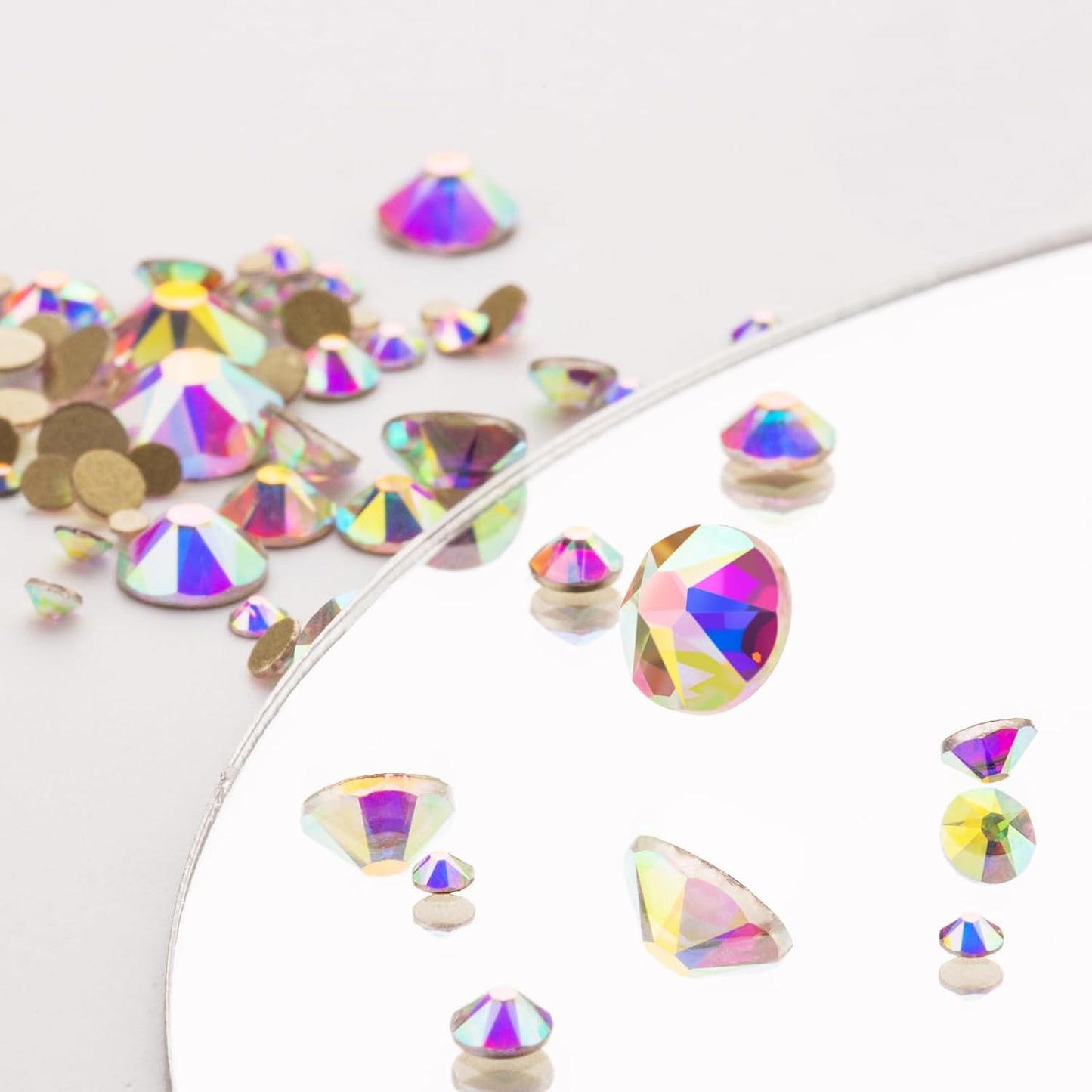 Novani Crystal AB Rhinestones 1440pcs Flat Back Round Rhinestone Style 2088 Sparkly Crystal Gemstones for Nail Art and Crafting SS10,2.7-2.9mm