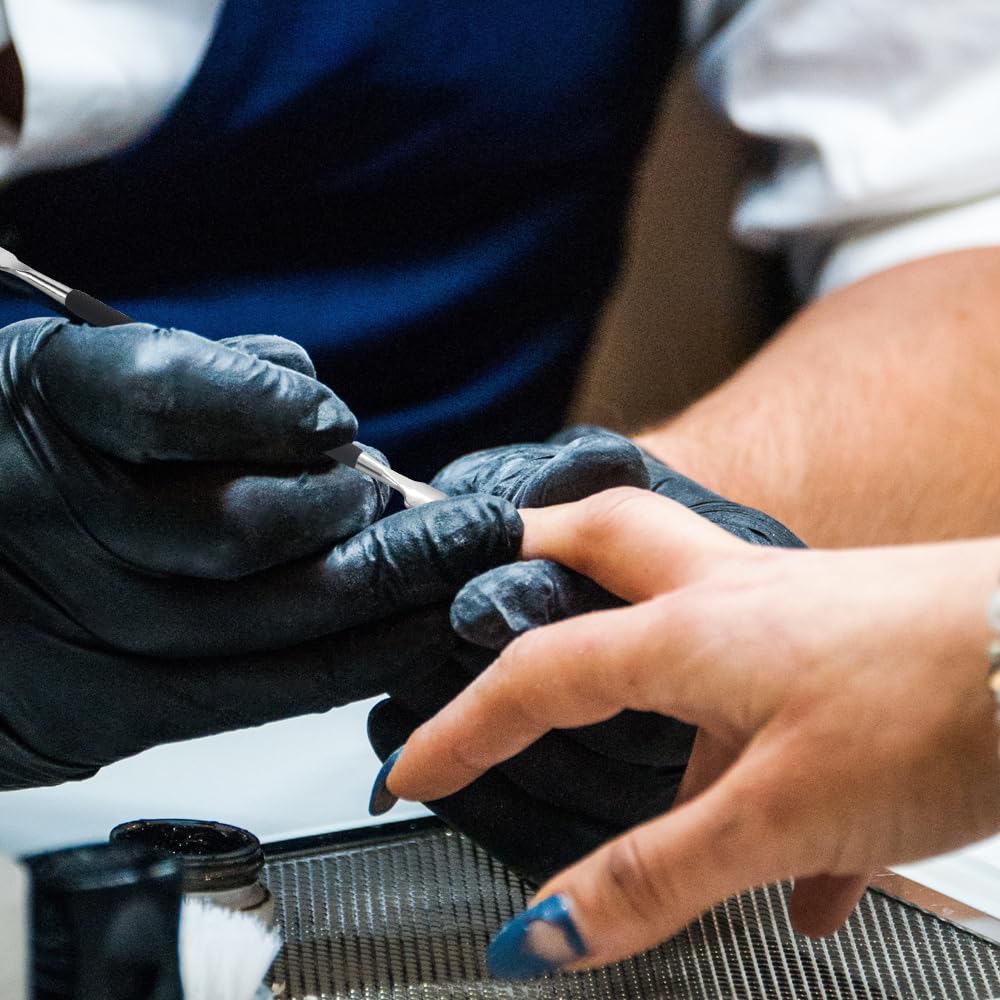 8 Pieces Nail Cuticle Pusher Stainless Steel Nail Polish Cuticle Remover Double Ended Manicure Nail Pedicure Tool Metal Cuticle Peeler Scraper for Fingernails and Toenails (Black)