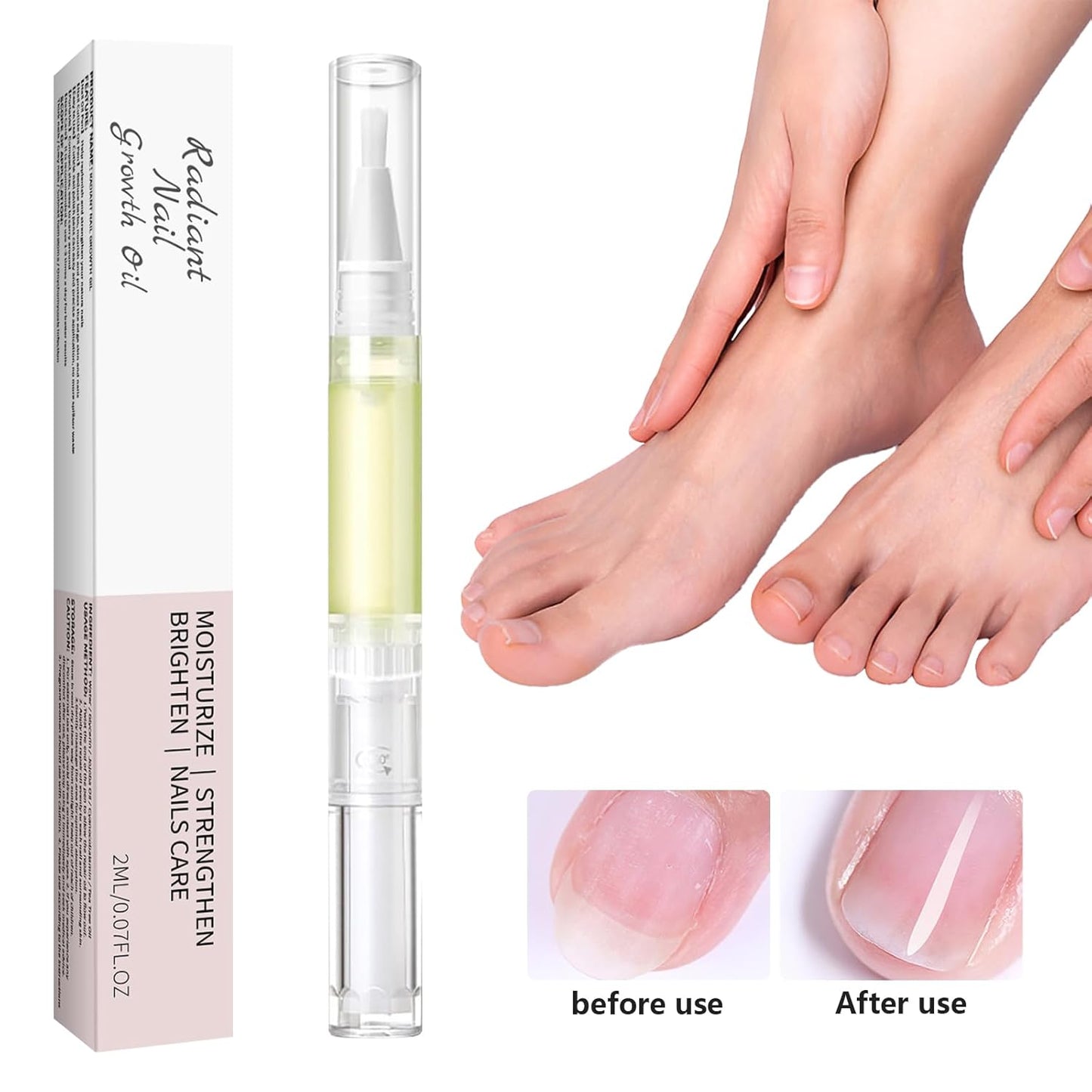 Nail Growth Oil, 2 PCS Cuticle Oil for Nails, Rejuvenation Nail Repair Oil for Moisturize Strengthen