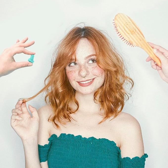 Sugarbear Hair Vitamin Gummy 6 Month Supply Extra Strength Biotin 6000mcg + Bamboo Hair Brush - Growth for Men & Women, Vegan Vitamin B12, Inositol, Elderberry, Certified Kosher, Halal, Cruelty-Free