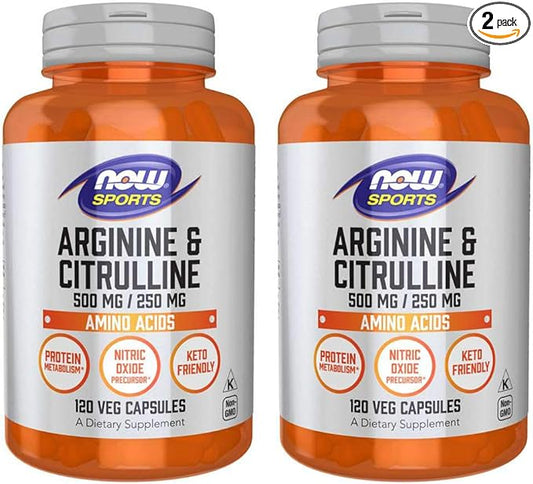 Arginine & Citrulline 500/250mg - 120 Capsules (2 Pack)