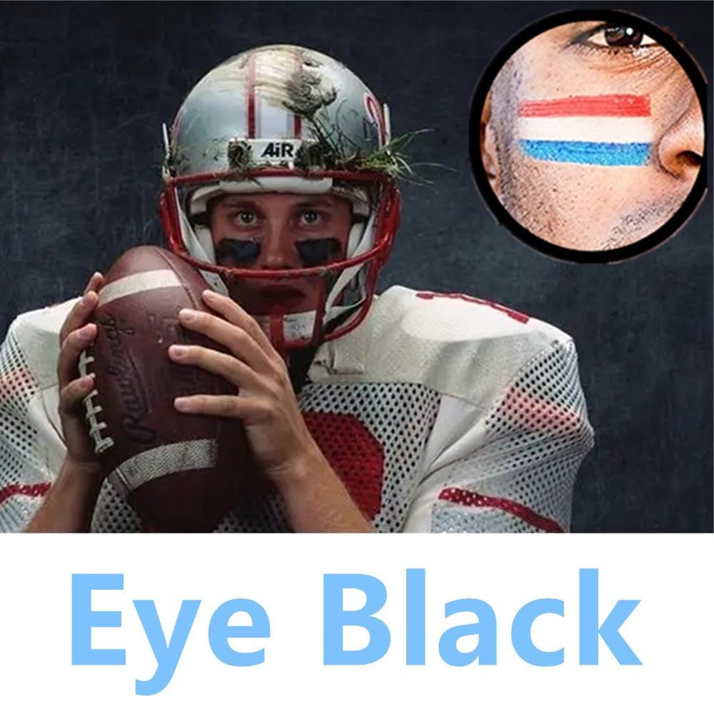 Go Ho 3 Colors Red White and Blue Face Paint Stick-Waterproof Eye Black Face Body Paint Professional Halloween SFX Queen of Hearts,Sally Makeup,Safe Facepaint Nose&Lip Smacking Sticks