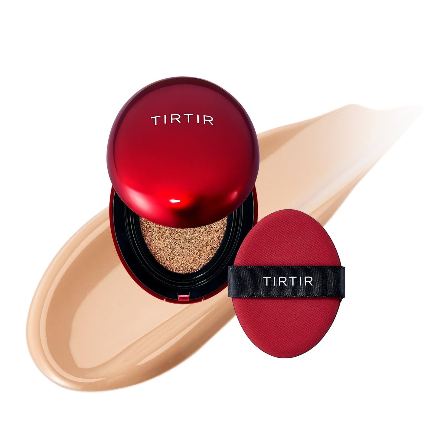 [*Mini Size*] TIRTIR Mask Fit Red Cushion Foundation | Full coverage, Weightless, Skin fit, Satin Glow Finish, Korean Makeup BB Foundation, beauty, Tattoo cover up, Buildable (#25N Mocha, 0.15 Fl Oz)