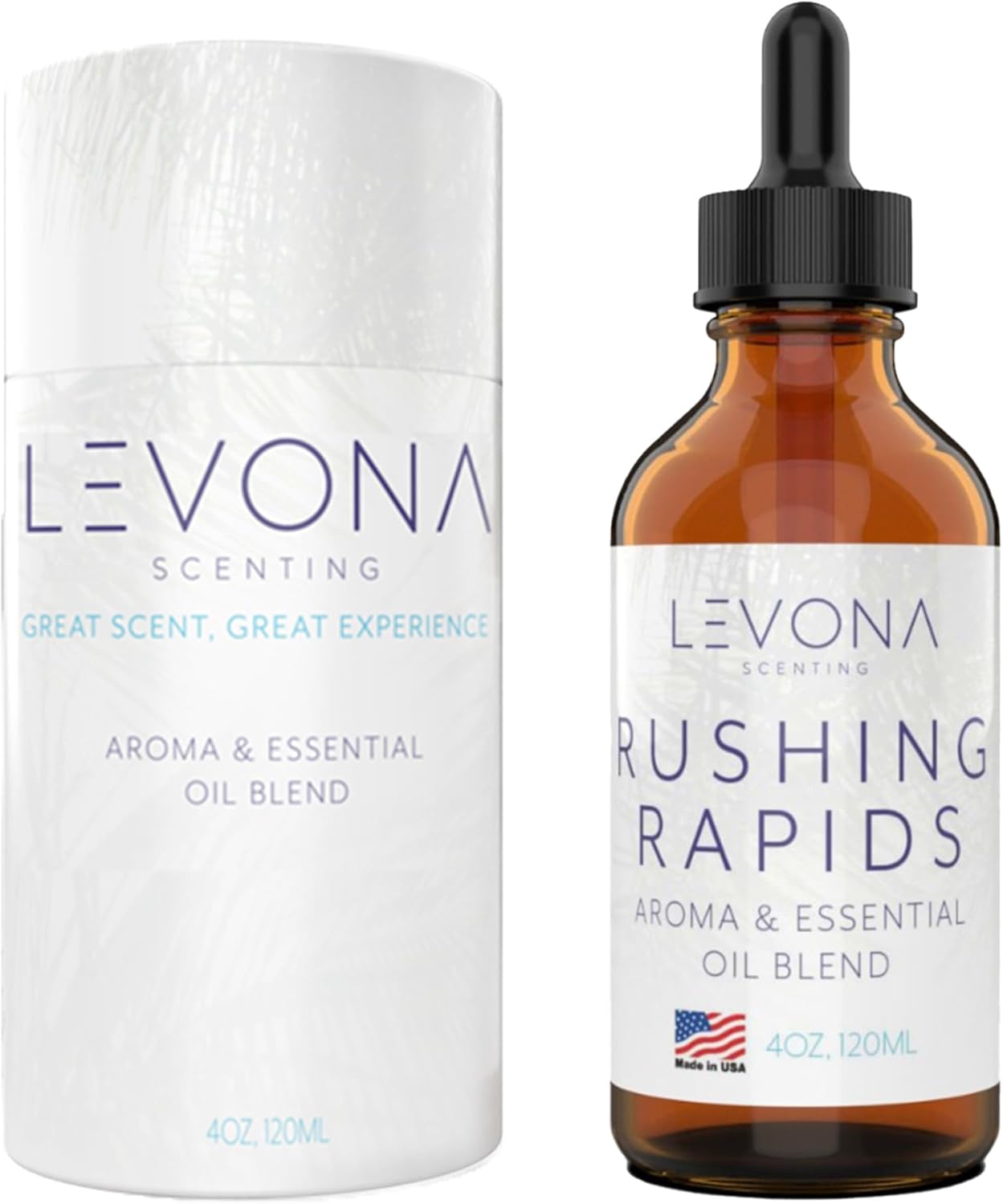 Levona Scent Essential Oils - Scents for Home, Hotel & Office Use - Perfect for Home Diffuser & Humidifiers - Aroma Fragrance Oil, Ideal for Massage, Relaxation, and Spa - Rushing Rapids, 120ml