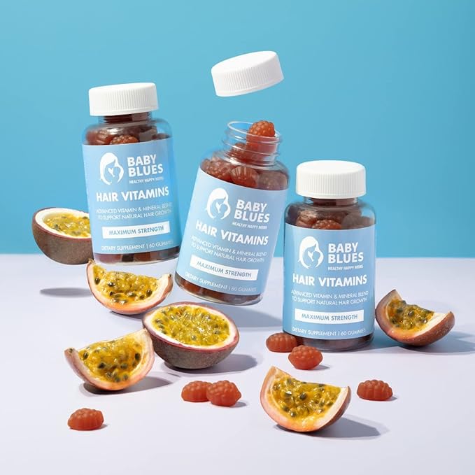 Baby Blues Postpartum Hair Loss Vitamins - Full Hair Cycle Pack - with Biotin, Collagen, & Folate