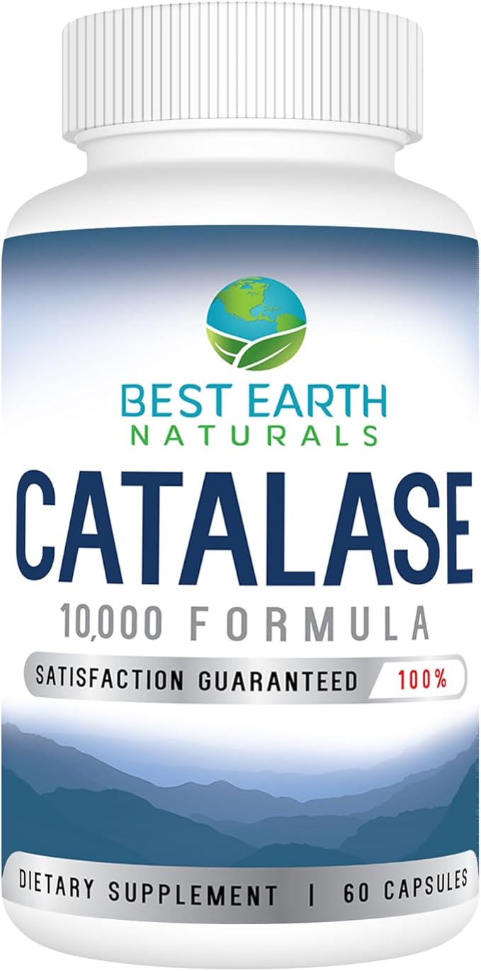 Best Earth Naturals Catalase Supplement 10,000 with Saw Palmetto, Biotin, Fo-Ti, PABA - Hair Supplements for Strong Hair - 60 Capsules