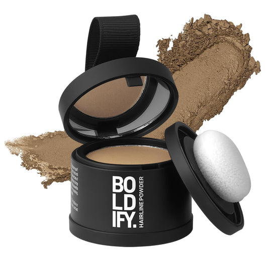 BOLDIFY Hairline Powder - Root Touch Up Hair Color for Gray Coverage - Bald Spot Concealing Hair Powder for Women & Men - 48-Hour Stain-Proof - Dark Blonde