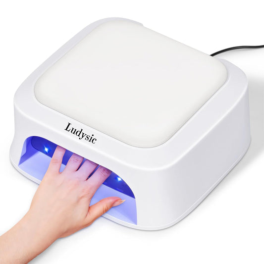 UV LED Nail Lamp with Hand Pillow,48W UV Light for Gel Nails Nail Dryer with Smart Sensor, LCD Display Fast Curing Gel Nail Polish Nail Art Tools Manicure(White)