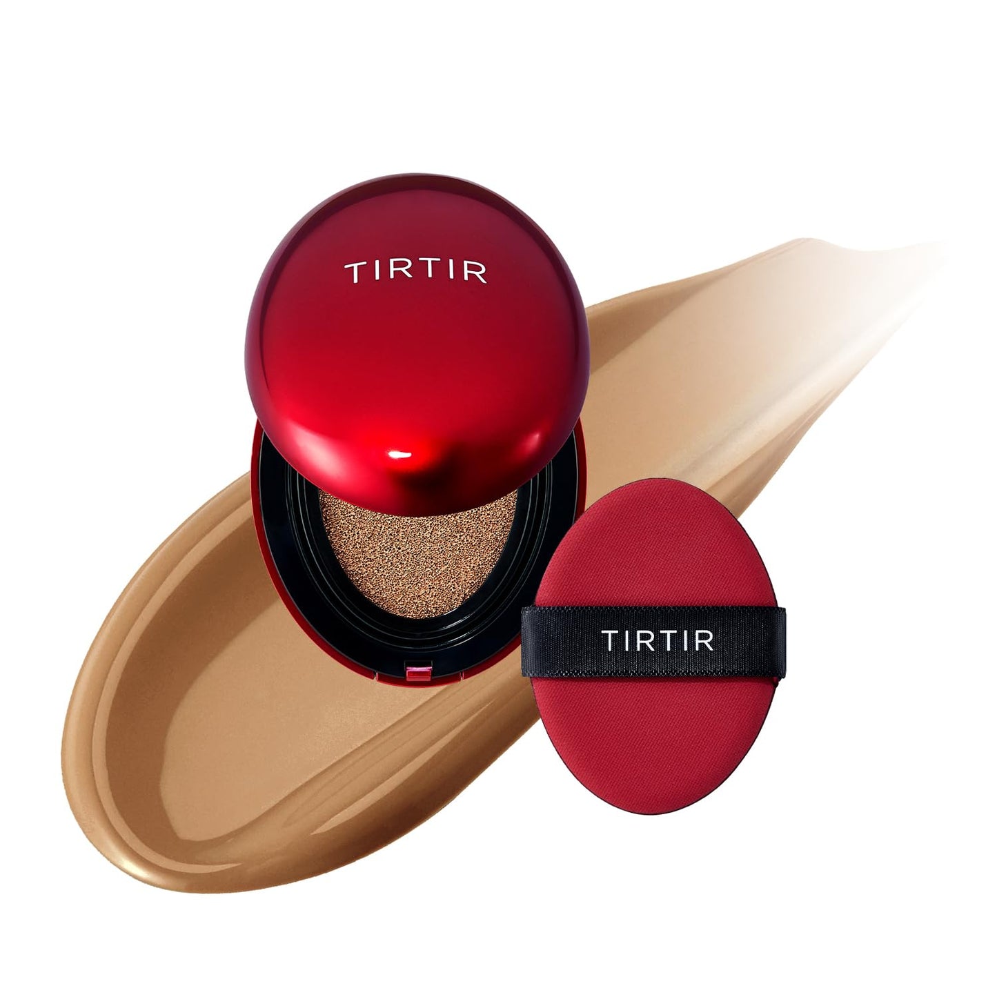 [*Mini Size*] TIRTIR Mask Fit Red Cushion Foundation | Full coverage, Weightless, Skin fit, Satin Glow Finish, Korean Makeup, beauty, Tattoo cover up, Buildable (#40N Cinnamon, 0.15 Fl Oz)