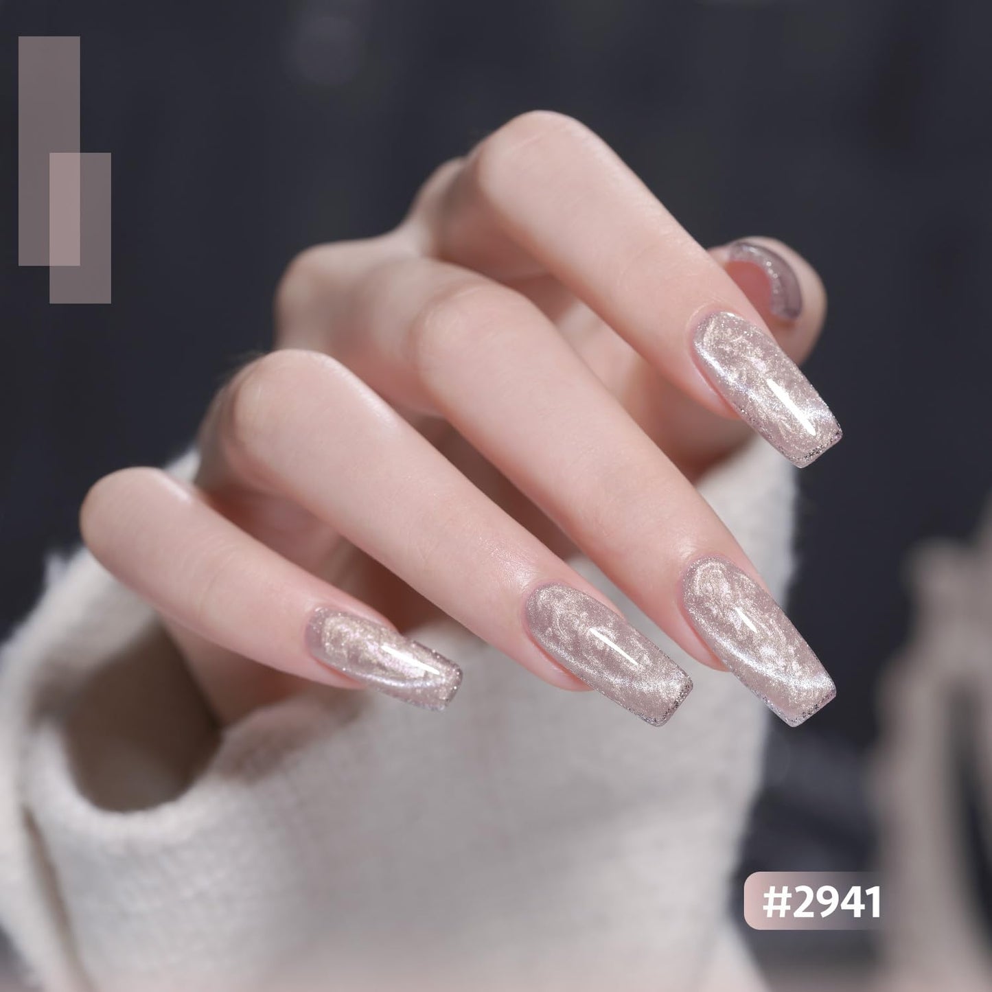 GAOY Pearl Glitter Cat Eye Gel Nail Polish Set, 6 Colors Shimmer Mermaid White Blue Iridescent Soak Off UV Light Cure Gel Polish Kit for Salon and Nail Art DIY at Home