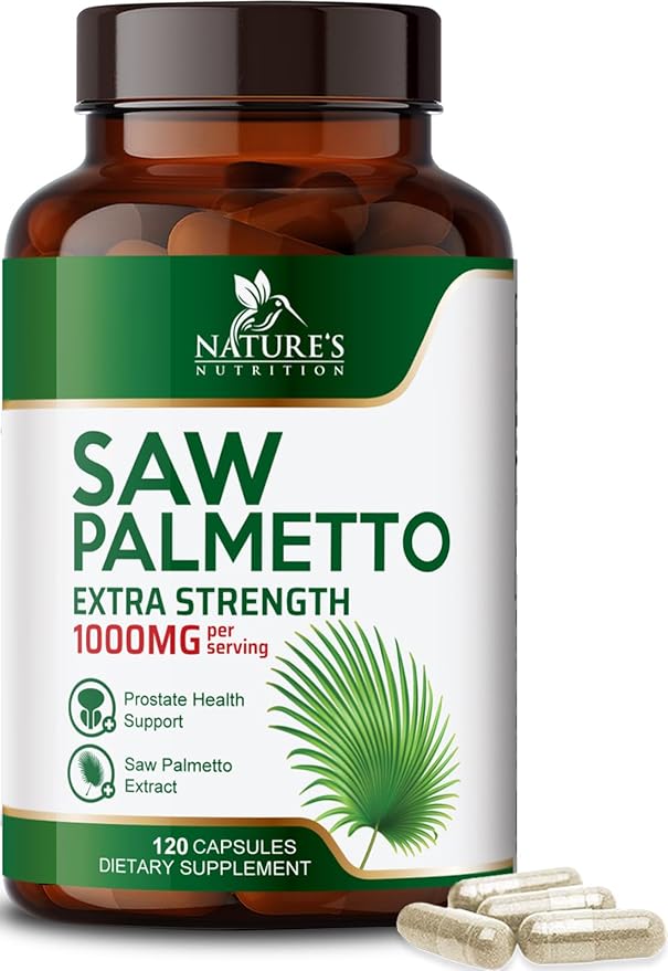 Saw Palmetto Extract Prostate Supplement - 1000 MG Saw Palmetto Supplement, Nature's Prostate Support Supplement for Men Health Support, Men's Prostate Urinary Health Support Supplement - 120 Capsules
