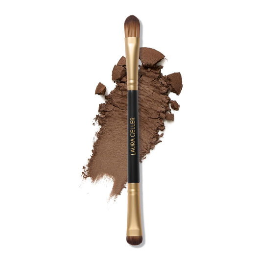 LAURA GELLER NEW YORK Dual-Ended Eyeshadow Brush - Domed Shader & Blending Brush for Baked and Pressed Eyeshadow Application - All Over Eye Makeup Brush