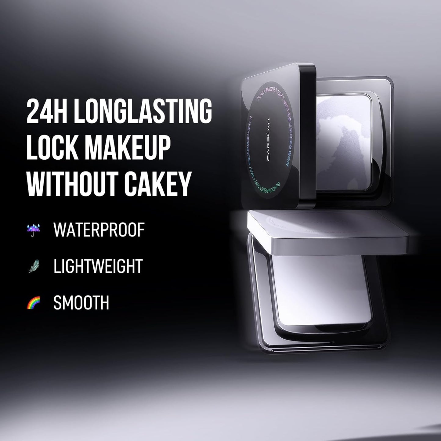 Waterproof Face Pressed Powder Compact, 24H Longlasting Oil Control Pressed Setting Powder Talc-Free Makeup, Shine Free, Poreless, Smooth, 02 for oily skin (0.28Oz)