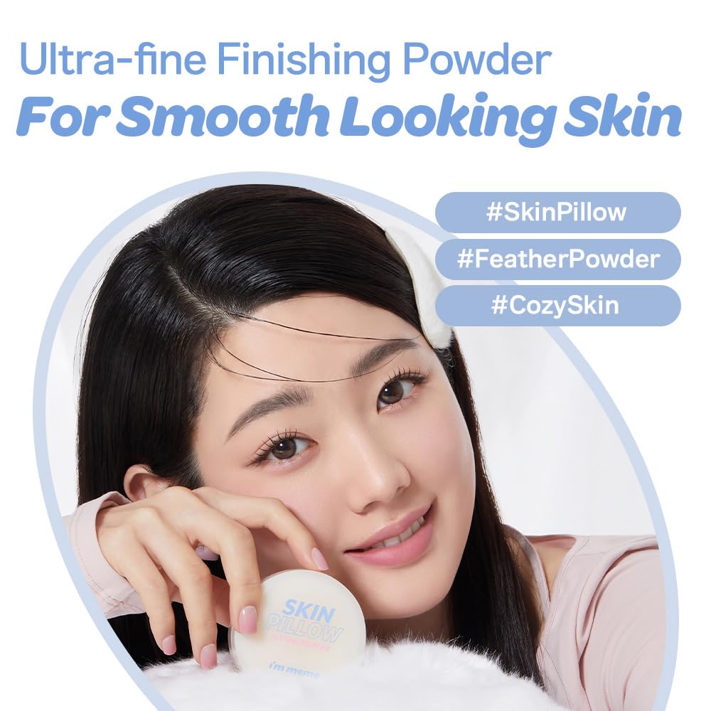 I'M MEME Setting Powder - Skin Pillow | Matte Finish, Skin-Smoothing Effects, Oil-controlling Setting Powder, K-beauty, Translucent, Oily Skin, Blurring, Sebum Absorbing