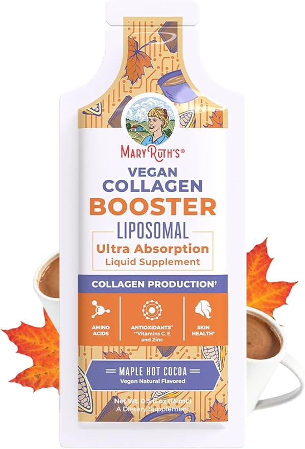 MaryRuth Organics Collagen Booster Liposomal | Sugar Free | Liquid Collagen Booster with Vitamin C, E, Zinc, Copper & Silica | Skin Care & Joint Support | Vegan | Non-GMO | Gluten Free | 14 Servings
