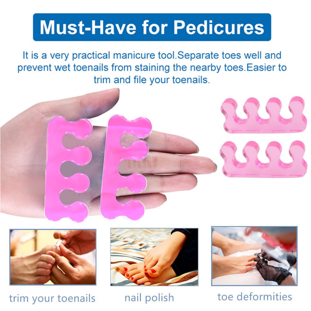 Toe Separators for Bunion & Nail Polish Application - Orthopedic Gel Material Toe Spacers for Toenail Separation, Soft Pedicure Tools
