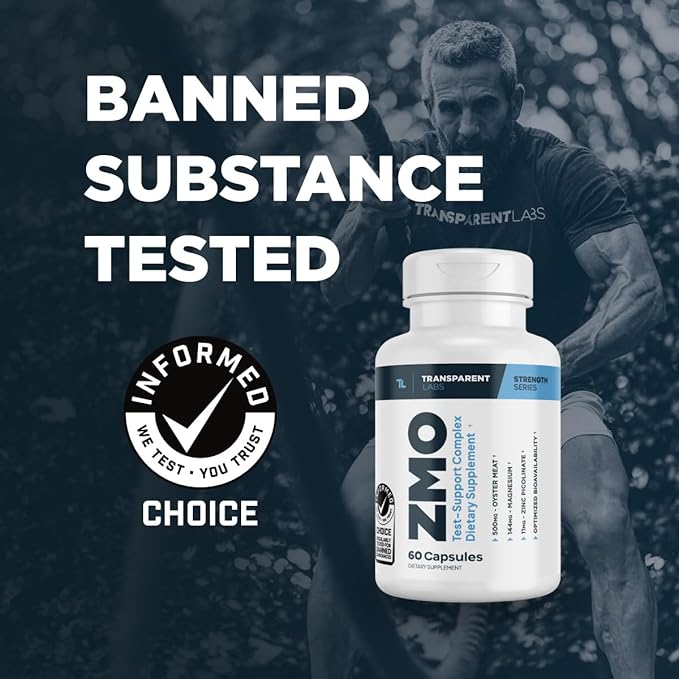 Transparent Labs ZMO - Muscle Builder for Men & Women with Zinc, Magnesium Glycinate, & Oyster Powder for Muscle Recovery - 60 Count