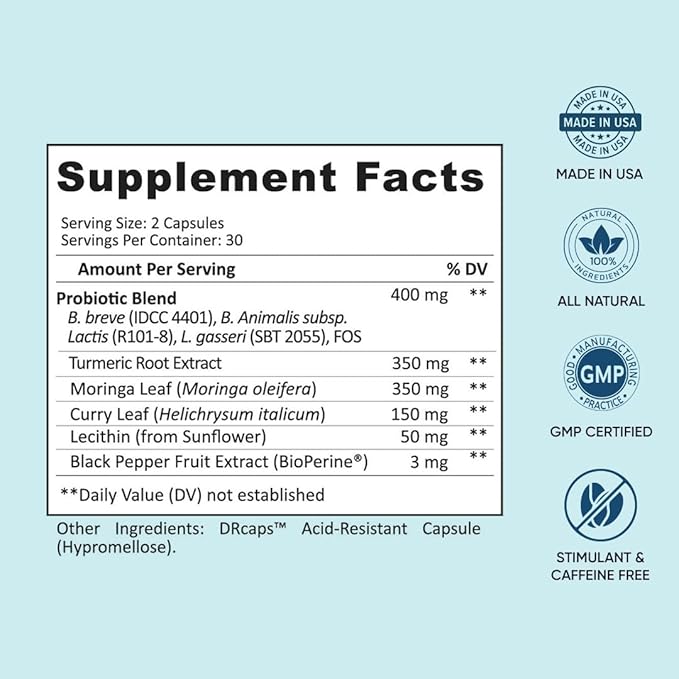 BB Company Provitalize | Probiotics for Women Digestive Health, Menopause, Joint Support | Sexy Midsection Curves, Bloat | Turmeric Curcumin Moringa | Packaging Vary | 60 Ct