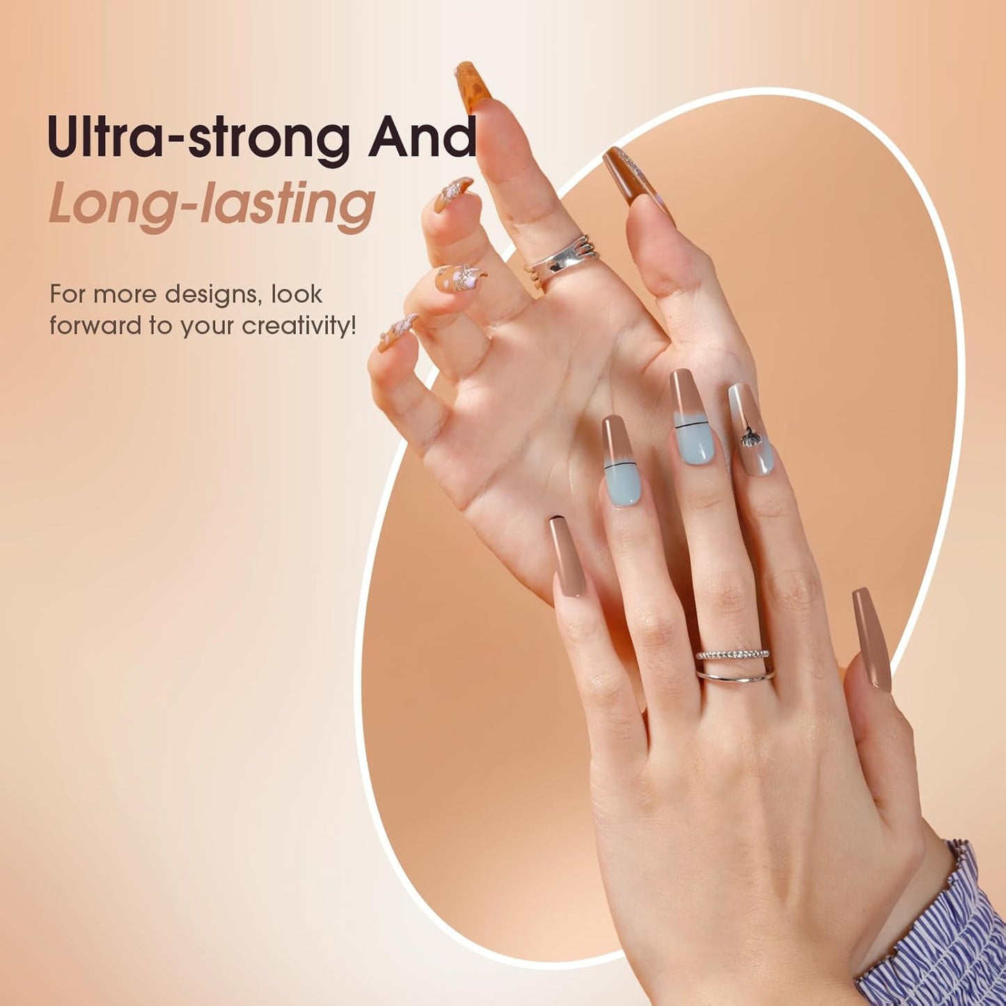 ROSALIND Poly Nail Gel Kit -8 Colors + Nail Art Accessories Kit Neon Poly Nails Gel Kit Starter Kit With Slip Solution Pro Clear Bright Colors Nail Extensions Gel Set with Mini UV Lamp