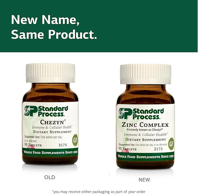 Standard Process Zinc Complex - Immune Support, Thyroid Support, Cognitive Health, and Blood Health Support with Iron, Zinc, and Copper - 90 Tablets