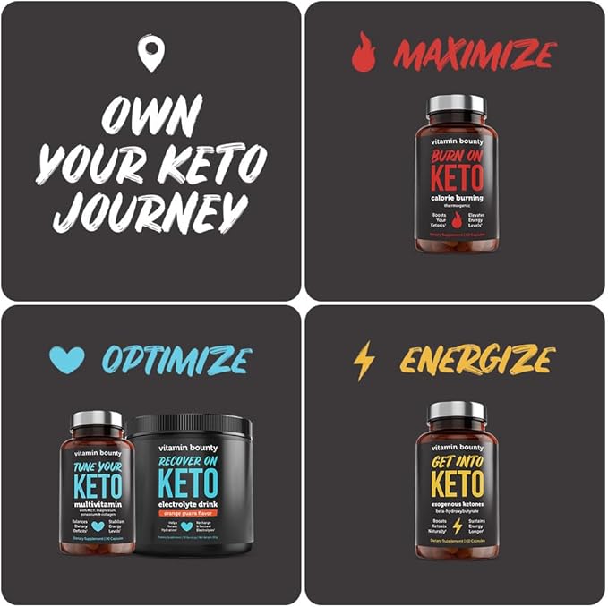Vitamin Bounty Tune Your Keto Multivitamin – Keto-Specific Nutritional Support with Magnesium, Potassium, and MCT for Energy, Cramp Relief, and Nutrient Optimization - 90 Capsules
