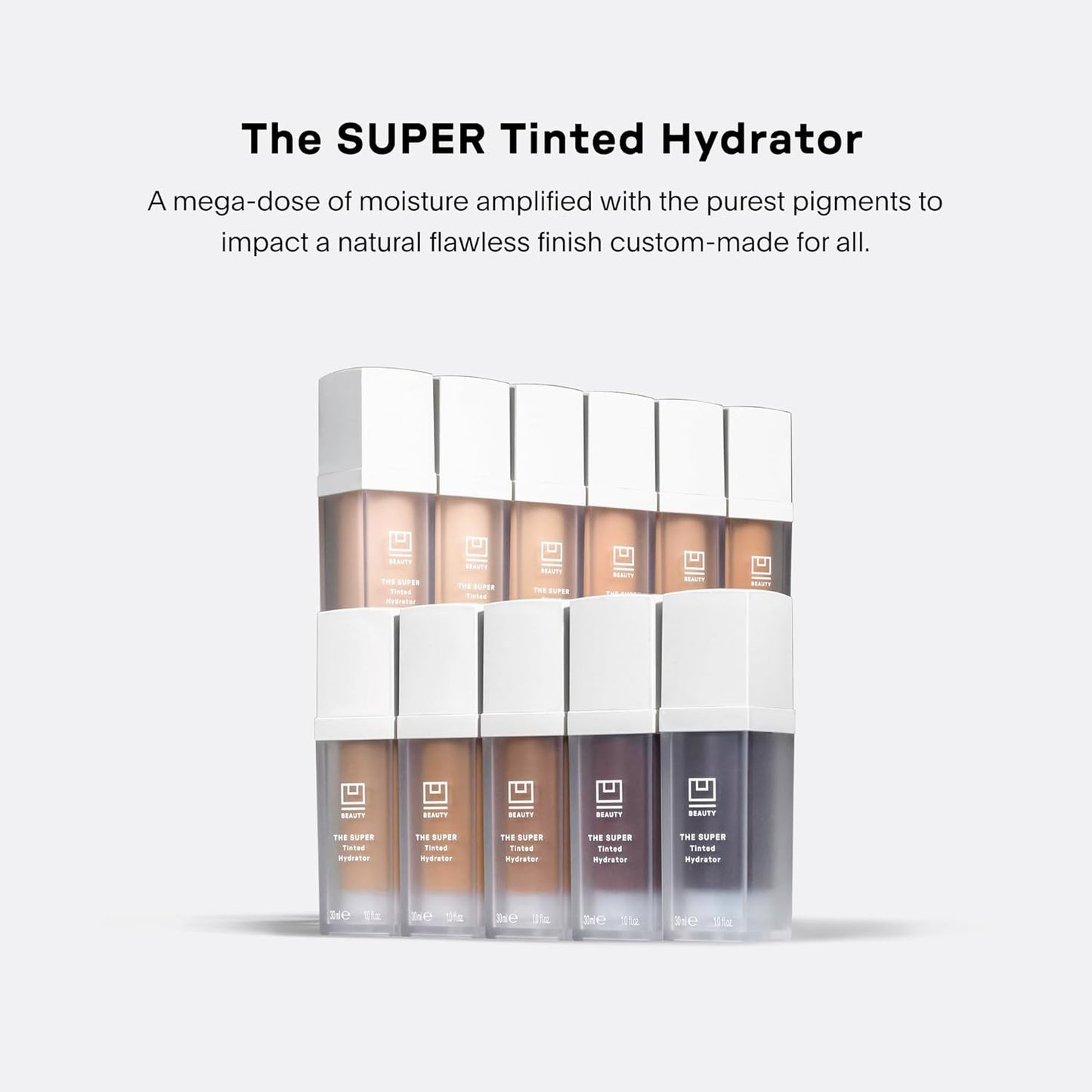 U Beauty The Super Tinted Hydrator Hyaluronic Acid Moisturizing Cream - Mega-Dose Skin Hydrator for Supple, Smooth, and Softer-Looking Skin For Up To 48 Hours - Shade 2-1.0 oz