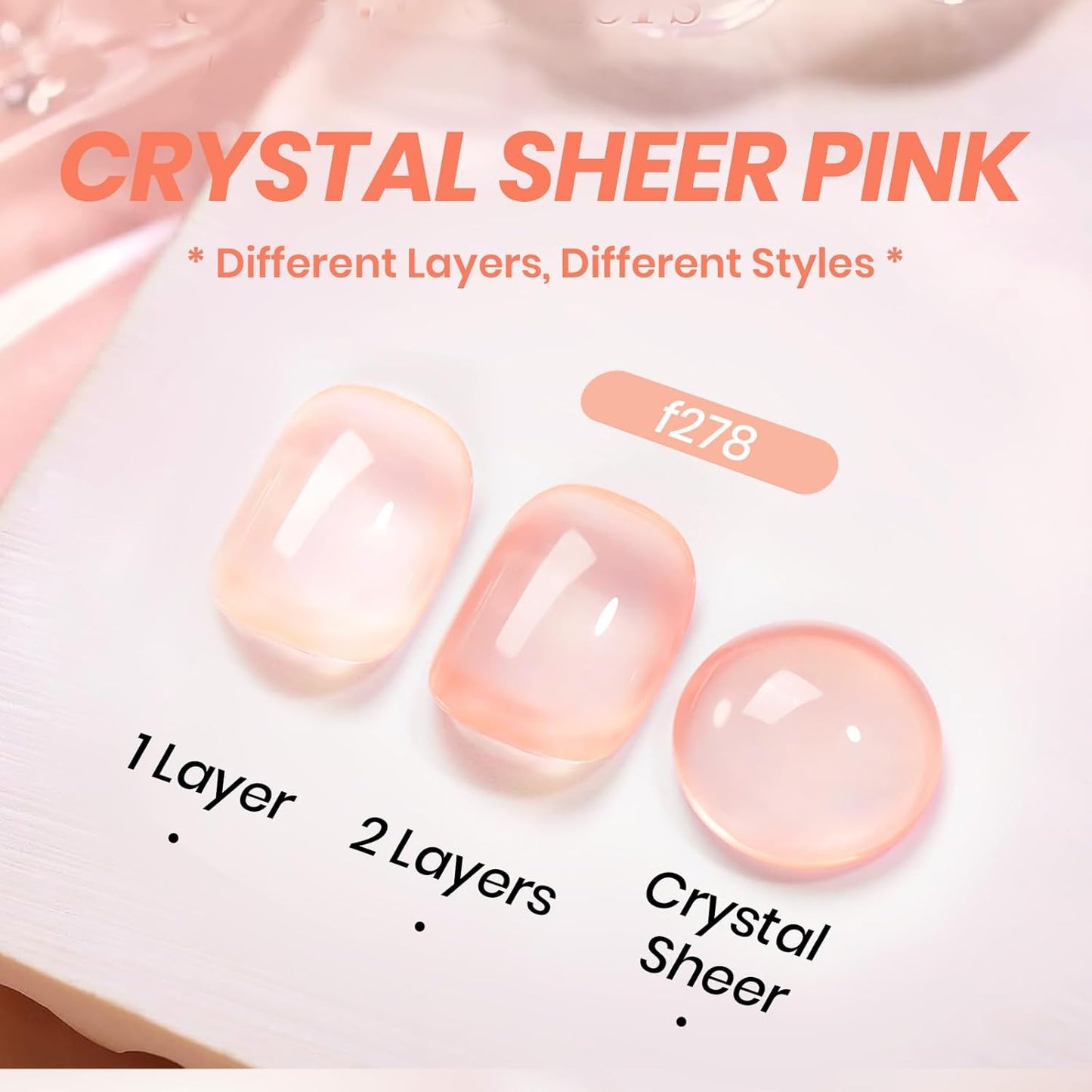 Beetles Nude Gel Nail Polish - Sunlit Orchard Jelly Gel Polish, 15ML Clear Peach Color Nail Concealer Neutral Nail Polish Sheer Translucent Effect Soak Off UV French Nail Art Manicure Gift for Women