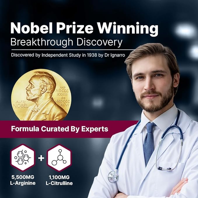 L-ARGININE PRO | L-arginine Supplement Drink Mix Powder | 5,500mg of L-arginine Plus 1,100mg L-Citrulline (Raspberry, 1 Jar)