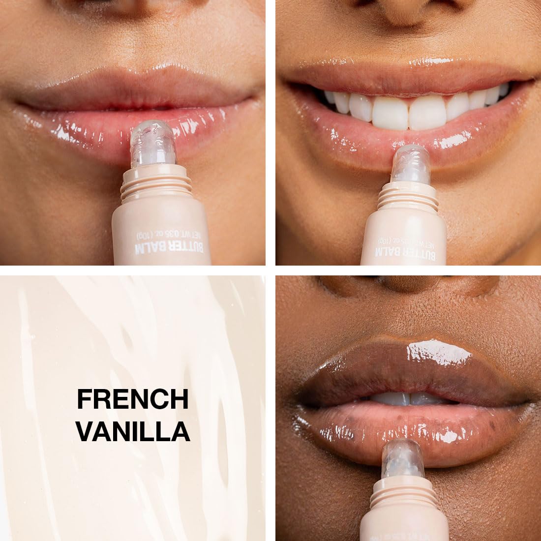 Palladio Butter Balm - Hydrating Lip Balm with Sheer Tint, Aloe, Peptides, Shea Butter, and Vegan Formulation for Instant Moisture, Shine, and Soothing Lip Care, French Vanilla