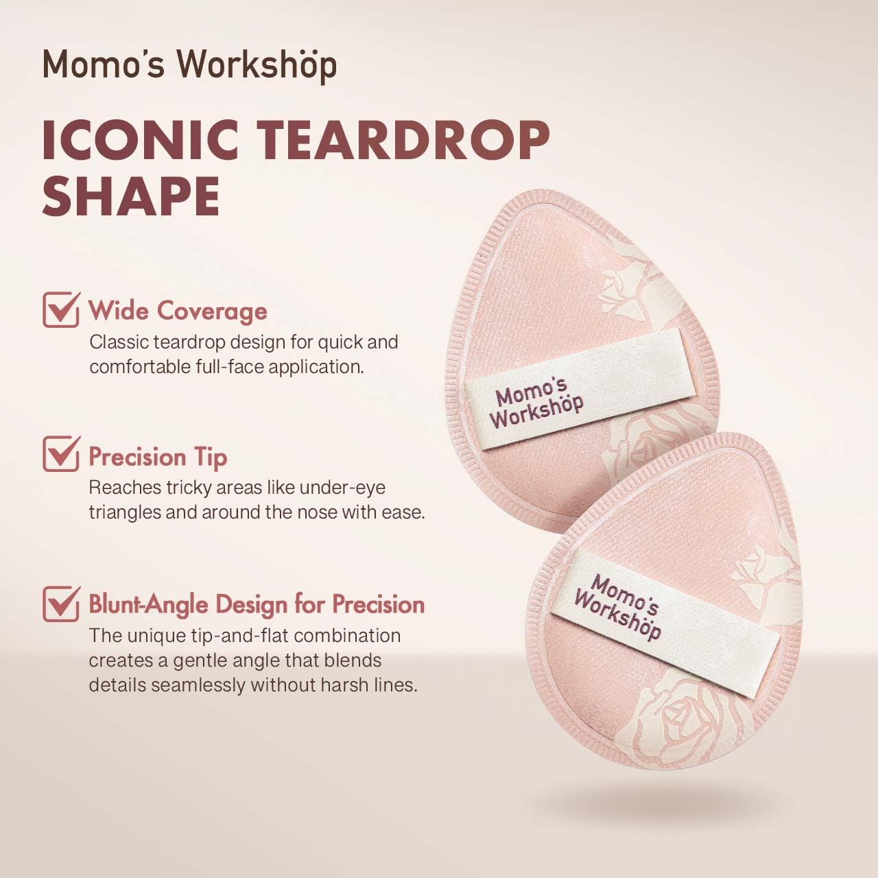 Makeup Sponge, Rubycell, Egg Shape, Foundation Sponges with Glossy PU Leather, for Liquid/Sheer Foundations, Cosmetic Puff, Medium Bounce,Travel Friendly & Reusable,2pcs & Storage Case