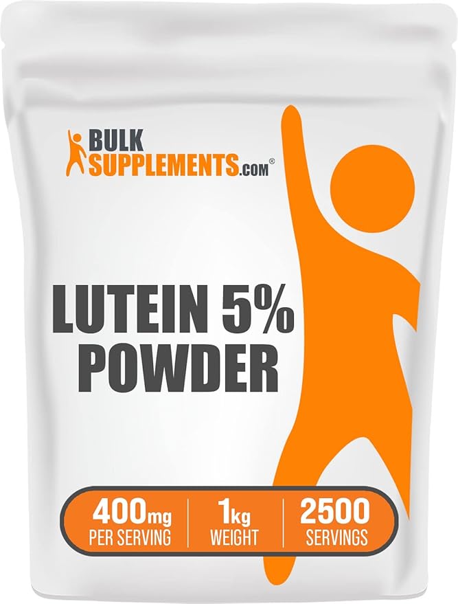 BulkSupplements.com Lutein Powder - from Marigold Flower Extract, Lutein Supplement, Lutein 20mg - Antioxidant Source, Gluten Free, 400mg per Serving, 1kg (2.2 lbs) (Pack of 1)