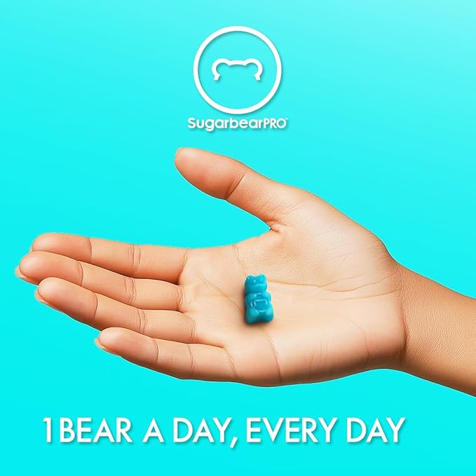 Sugarbear Hair Vitamin Gummy 6 Month Supply Extra Strength Biotin 6000mcg + Glass Nail File -Growth for Men & Women, Vegan Vitamin B12, MSM, Inositol, Elderberry, Certified Kosher, Halal, Cruelty-Free