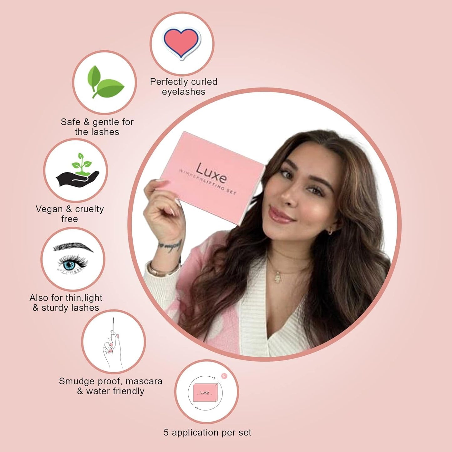 Luxe Cosmetics - Lash Lift Kit - Complete Set for Eyelash Lifting - New Pro Version - Easy to Apply and Long Lasting Finish - Professional Results up to 8 Weeks