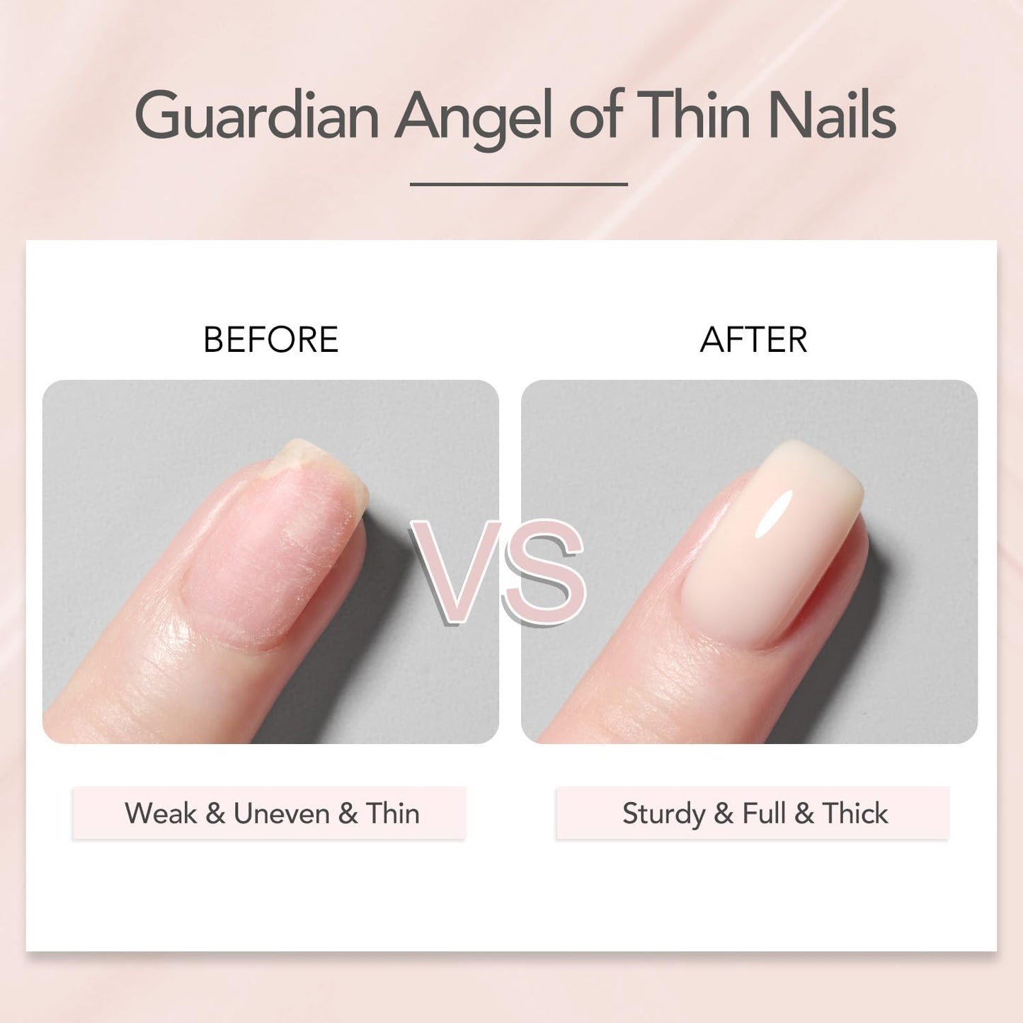 GAOY 6 Colors Rubber Base Gel Set, Jelly Builder Base Nail Gel Sheer Nude White Pink, 2-in-1 Soak Off Nail Strengthener, Petal Whisper