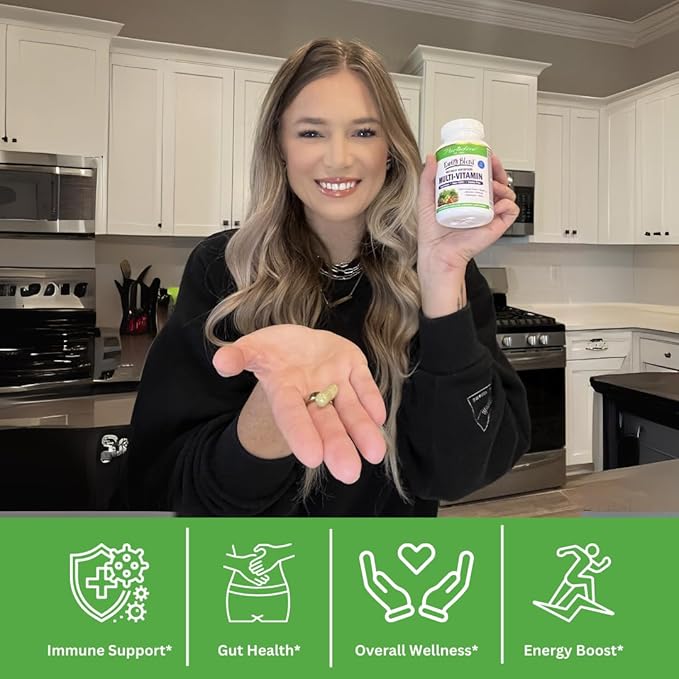 Paradise Herbs Earth's Blend Women's One Daily Multivitamin with Iron, 48 Organic Superfoods, Probiotics, Antioxidants, Vitamins A, B12, C, D, K2, Daily Superfood, 30 Capsules