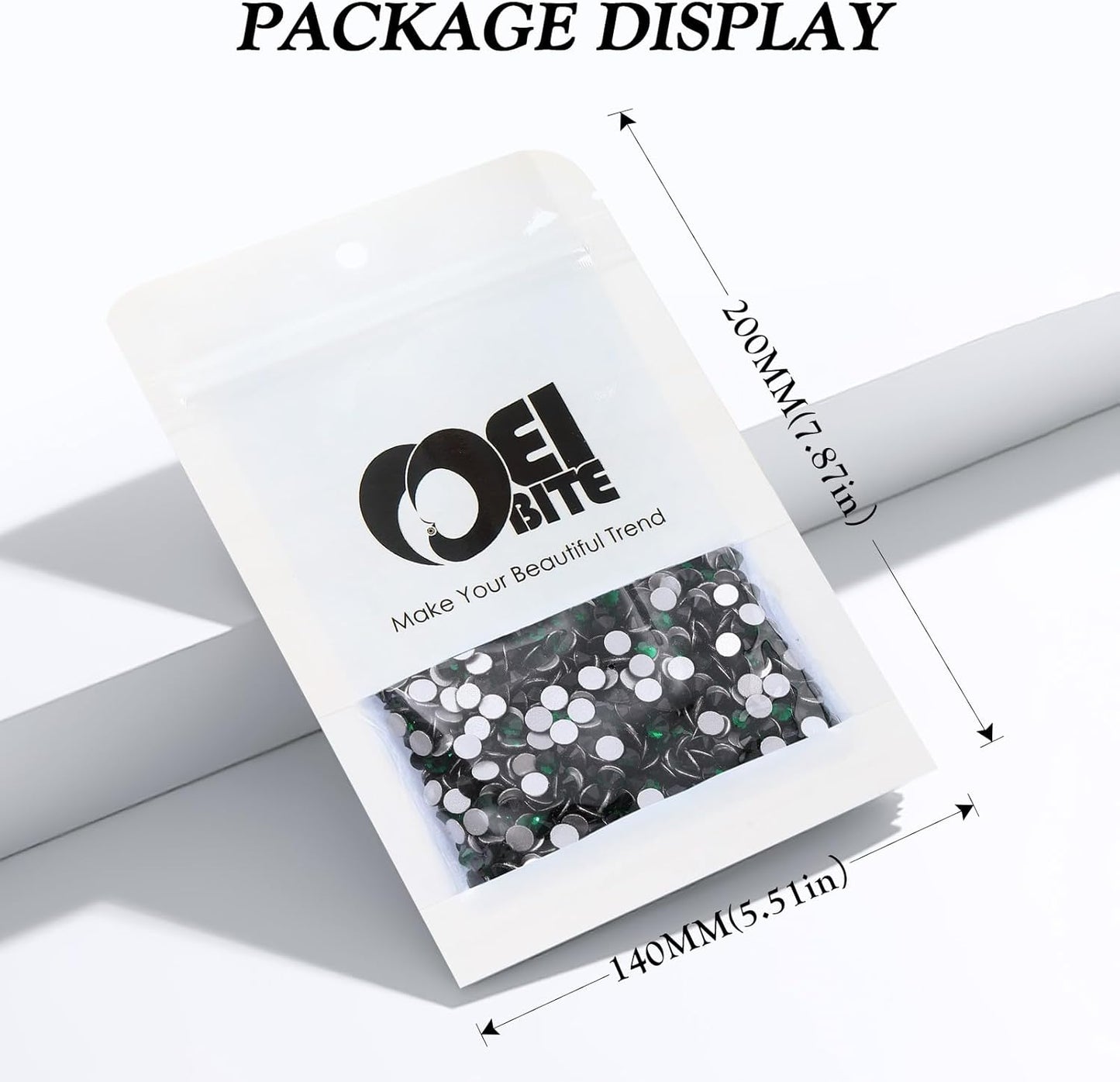 Green Flatback Rhinestones, Glass Rhinestones for Nail Art and Craft, Glue Fix, Loose Crystal Gemstones(Green, SS16, 2880pcs, 3.8-4.0mm)