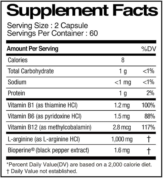 EXTREME Dual ARGININE Plus with Vitamin B Complex - Boost up Energy & Vitality for Men's Sports Performance (1,000mg x 120 Tablets, 2 Months Supply)